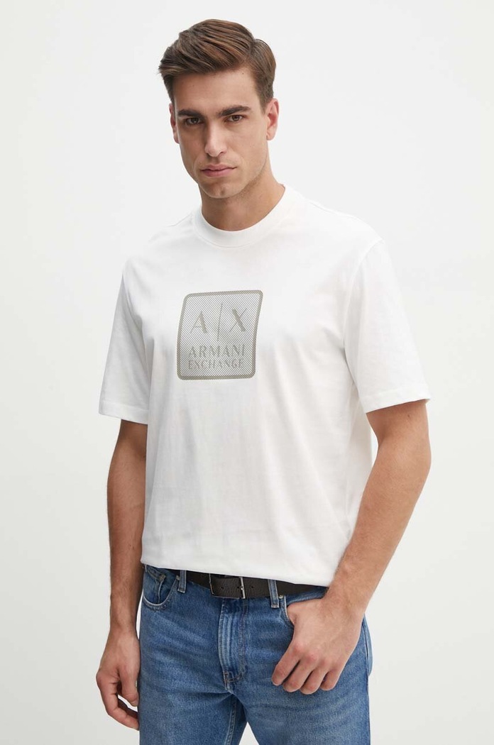 Pamučna majica Armani Exchange pamuk bijela 6DZTHB.ZJ9JZ