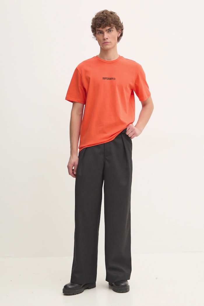 Superdry Bavlněné tričko Superdry M1012028A.UM2 oranžová AW24
