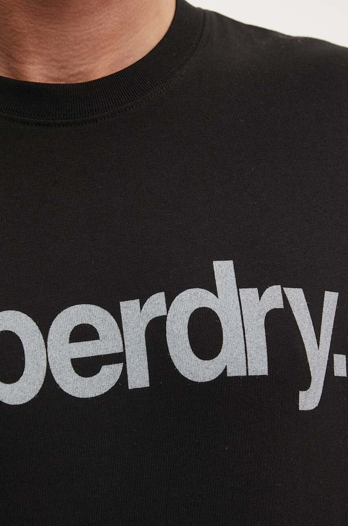 Bavlněné tričko Superdry M1012032A.02A černá