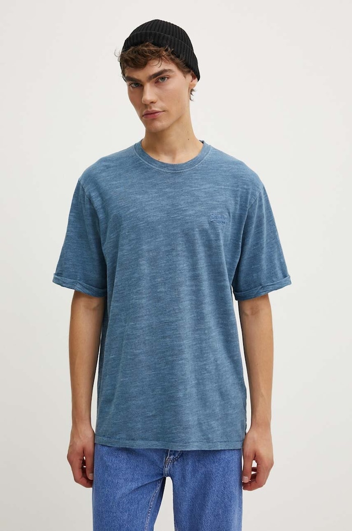 Bavlněné tričko Superdry hladký modrá M1012186A.XIX