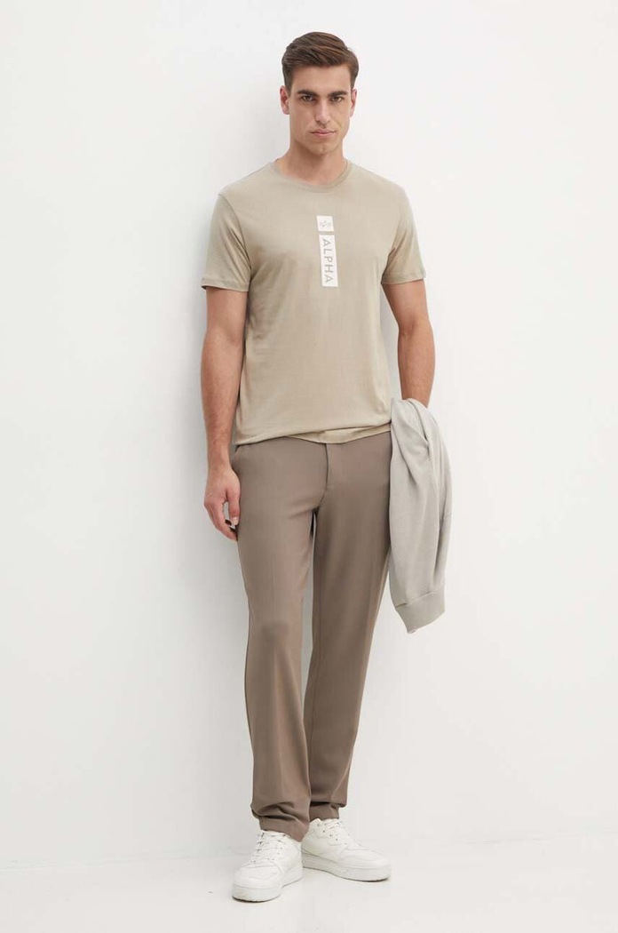 Alpha Industries tricou din bumbac 146509 bej AW25