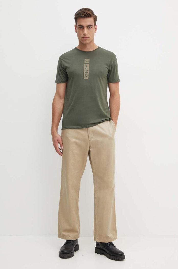Pamučna majica Alpha Industries 146509 zelena AW25