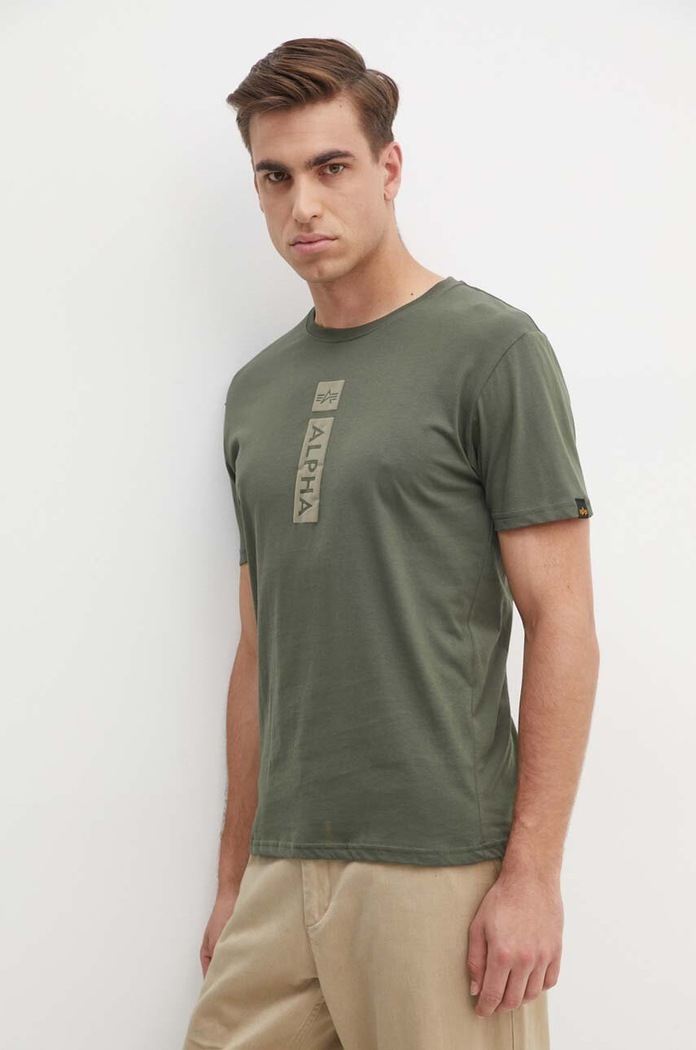 Pamučna majica Alpha Industries zelena 146509