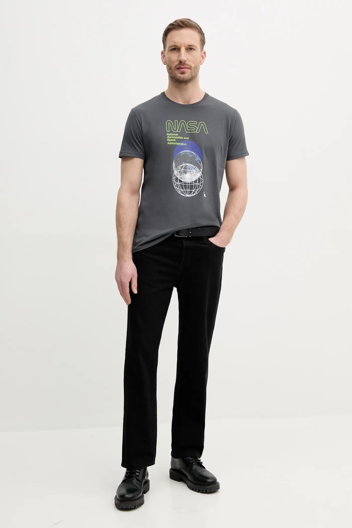Alpha Industries t-shirt bawełniany 146510 szary SS25