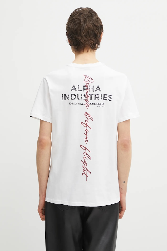 Alpha Industries majica od pamuka za muškarce regular bijela 148516