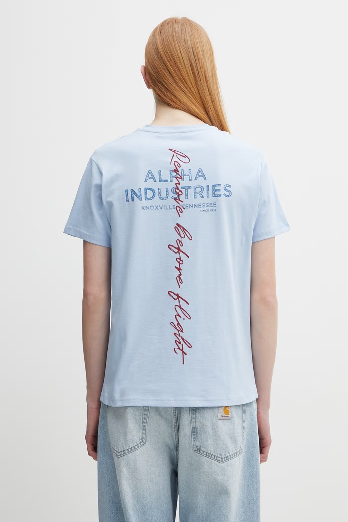Oblačila Alpha Industries kratka majica moška bombažna 148516 modra