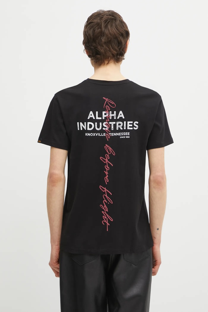 Alpha Industries majica od pamuka za muškarce regular crna 148516