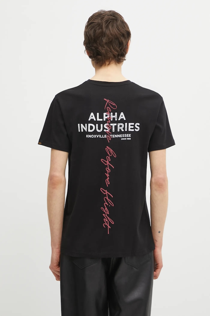 Alpha Industries majica od pamuka za muškarce regular crna 148516
