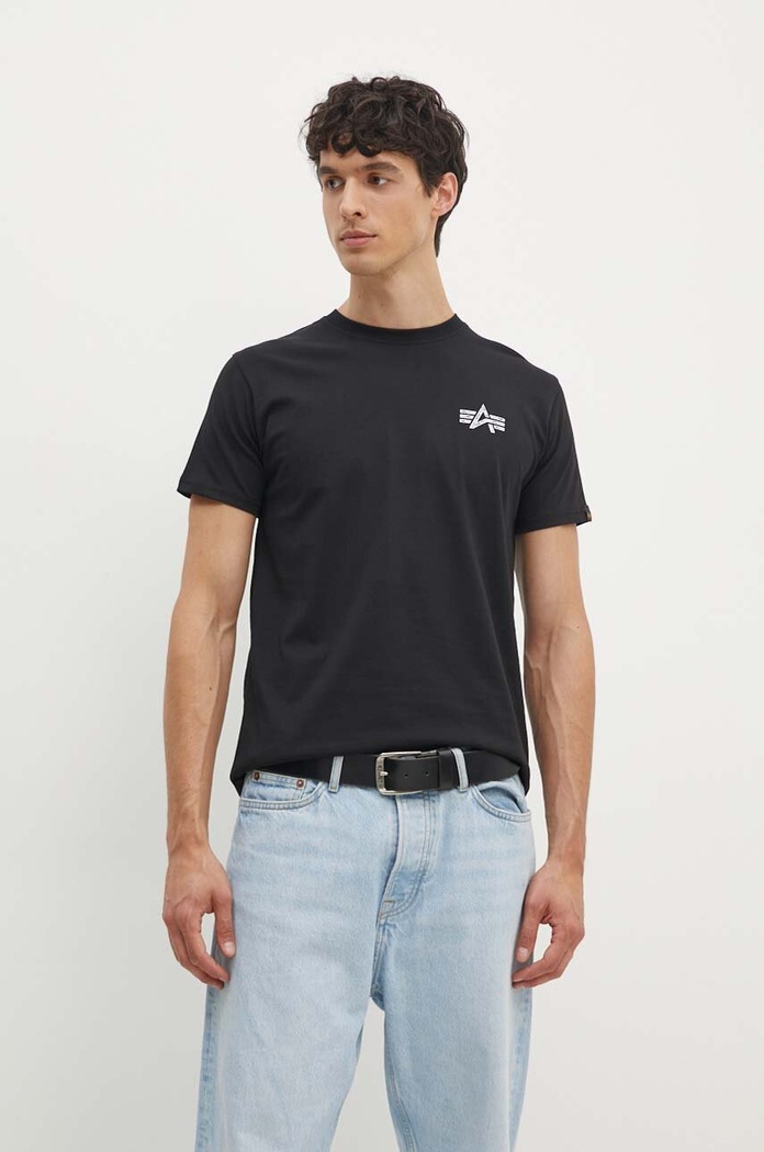 Alpha Industries T-shirt męski bawełniany 148516 czarny SS26