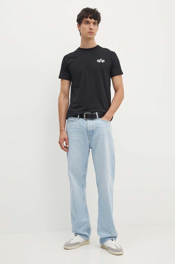Odzież Alpha Industries T-shirt męski bawełniany 148516 czarny