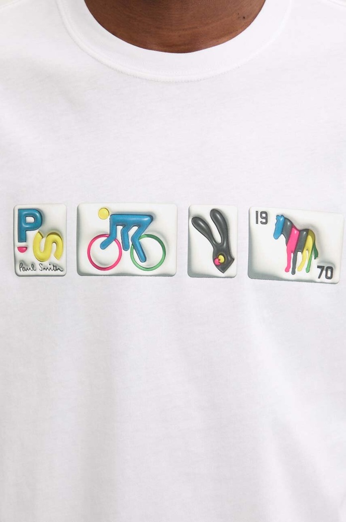 Bavlněné tričko PS Paul Smith M2R.011R.NP4805 bílá