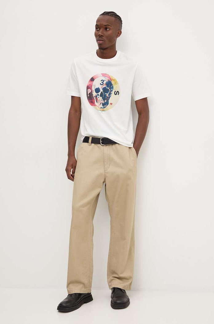 Bavlněné tričko PS Paul Smith M2R.220X.NP4800 béžová AW24
