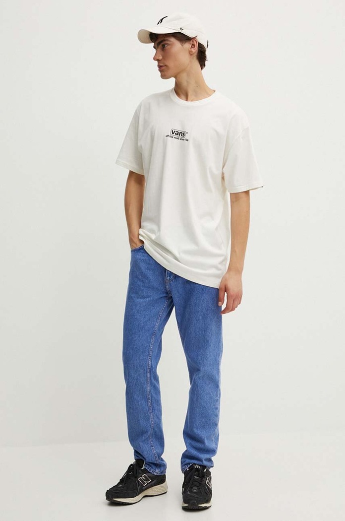 Pamučna majica Vans VN000HFFFS81 bež AW24