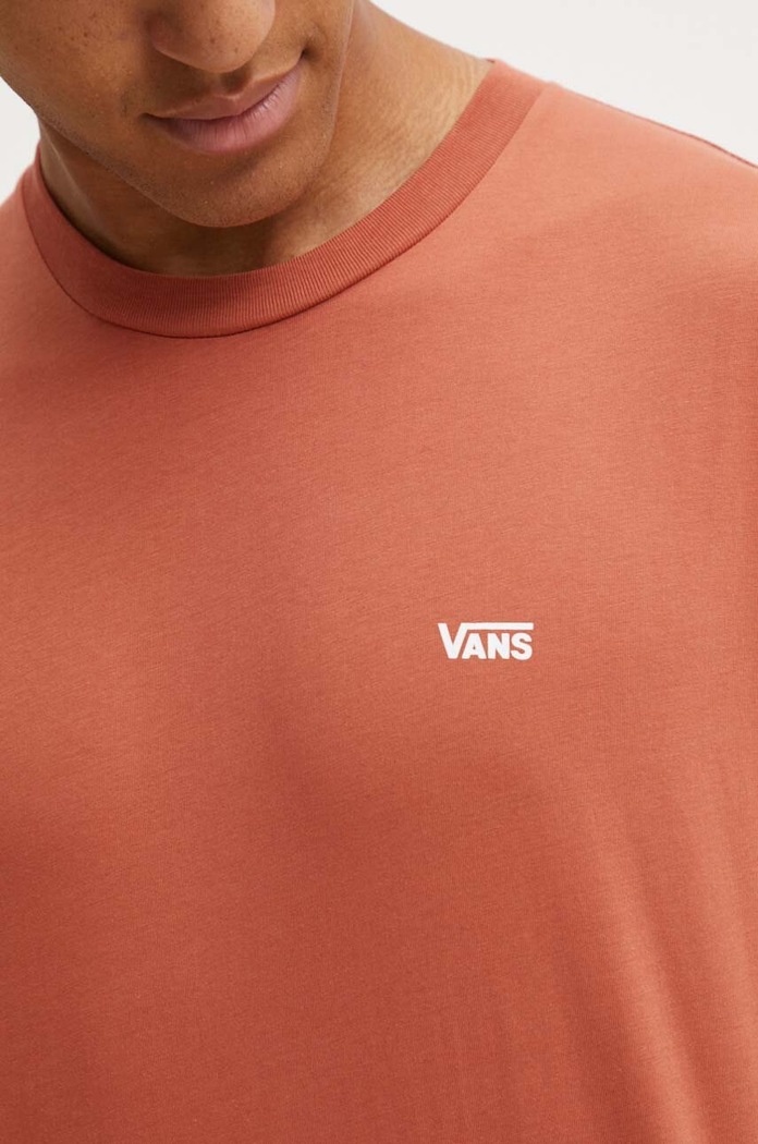 Βαμβακερό μπλουζάκι Vans VN0A3CZEC9J1 πορτοκαλί