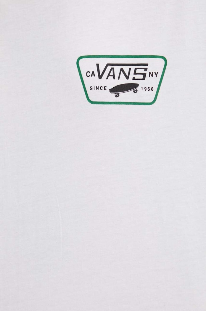 Βαμβακερό μπλουζάκι Vans VN0000F8DBK1 λευκό