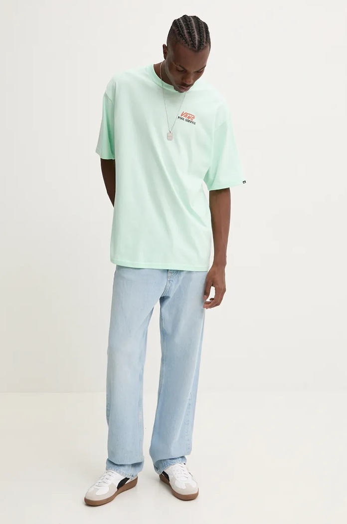 Bavlněné tričko Vans VN000KTDN4T1 zelená AW24