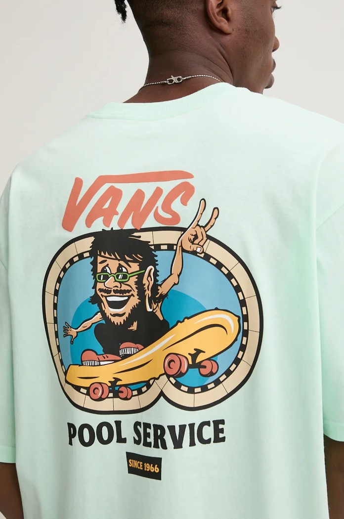 Bavlněné tričko Vans VN000KTDN4T1 zelená