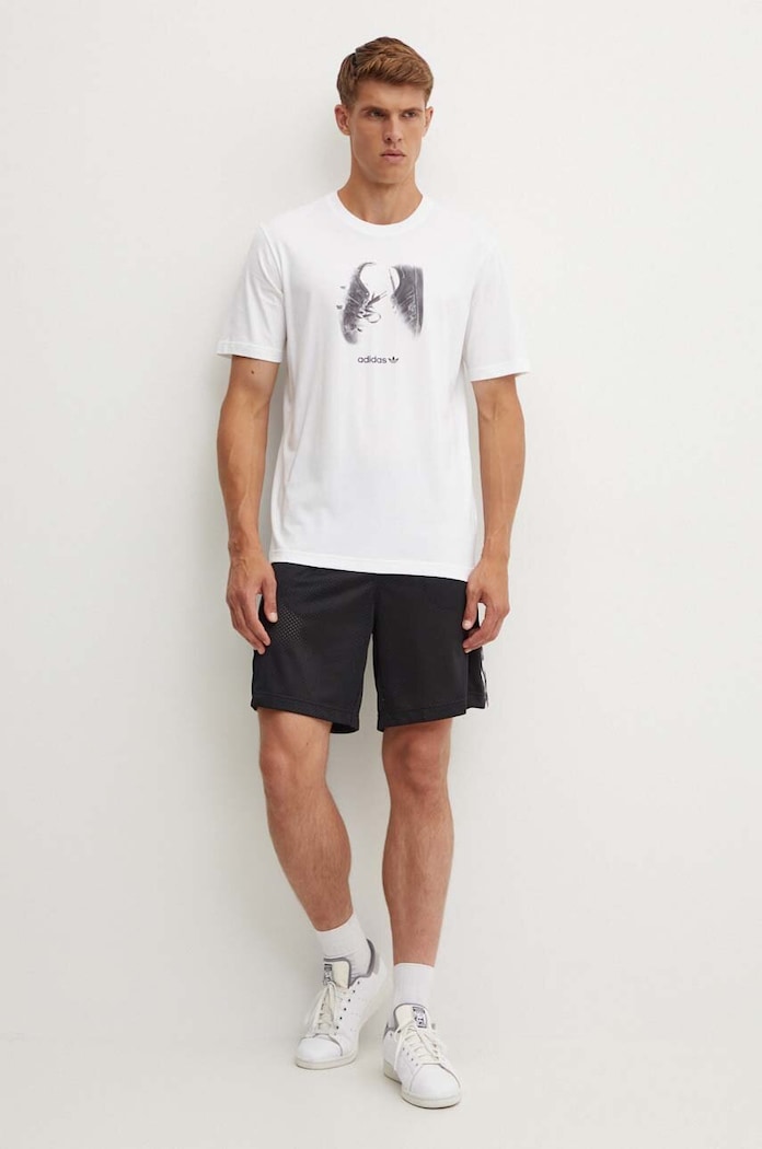 Bavlněné tričko adidas Originals IY3430 béžová AW24