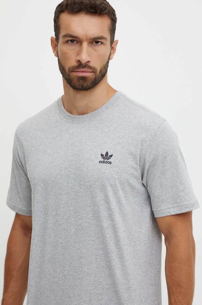 Βαμβακερό μπλουζάκι adidas Originals μελανζέ γκρί IZ2096