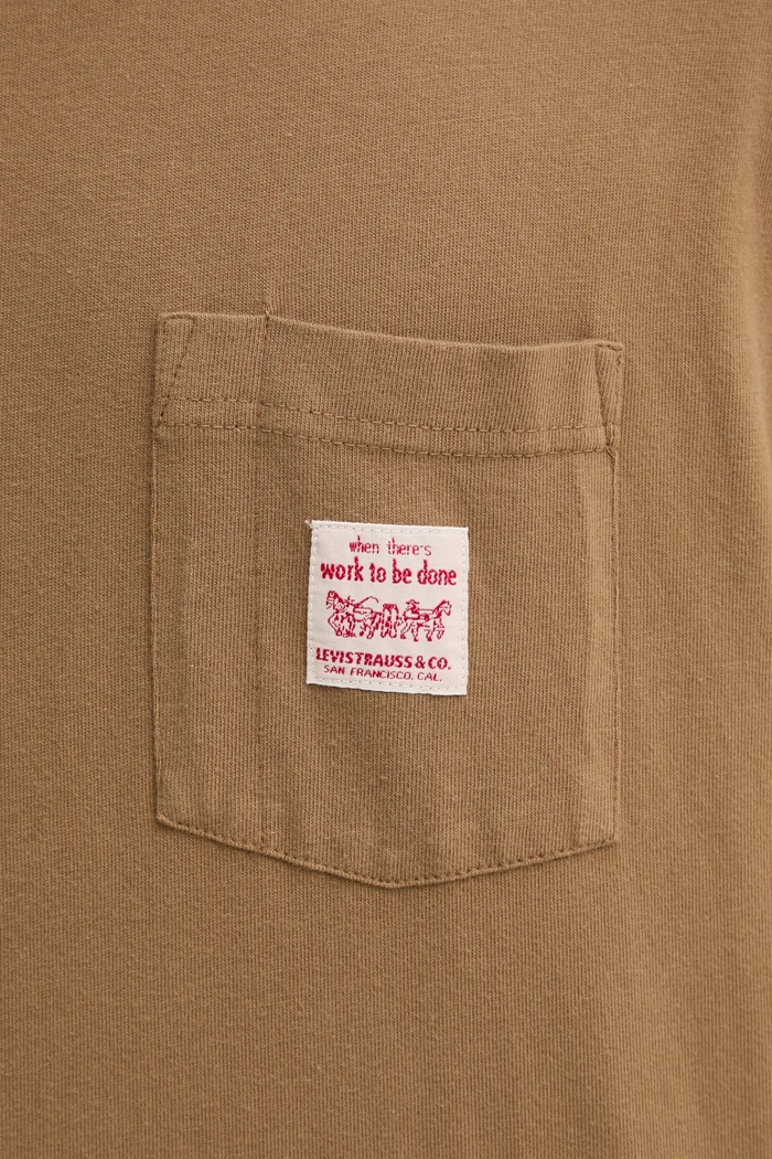 Βαμβακερό μπλουζάκι Levi's A5850 καφέ