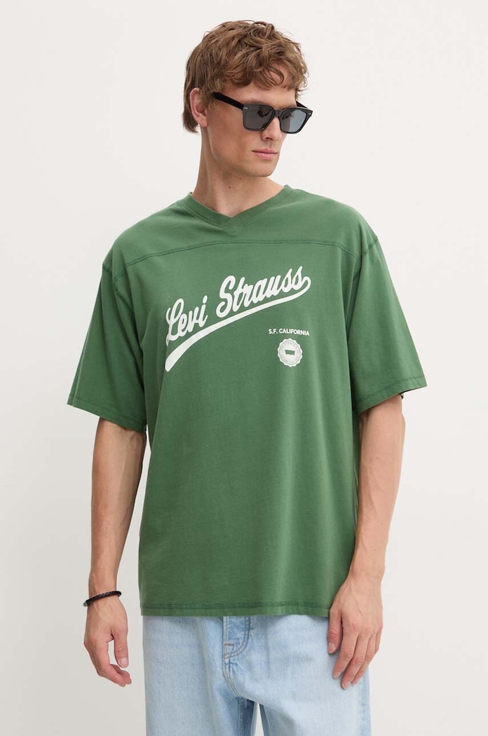 Levi's t-shirt bawełniany nadruk zielony A9450