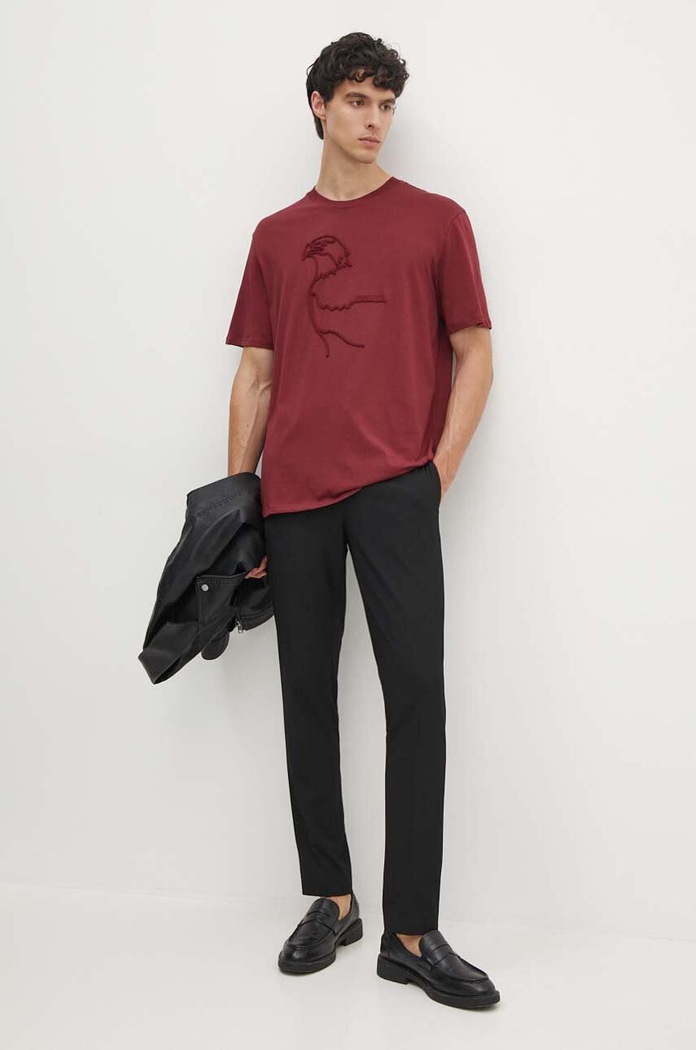 Pamučna majica Armani Exchange XM000044.AF10334 bordo AW24