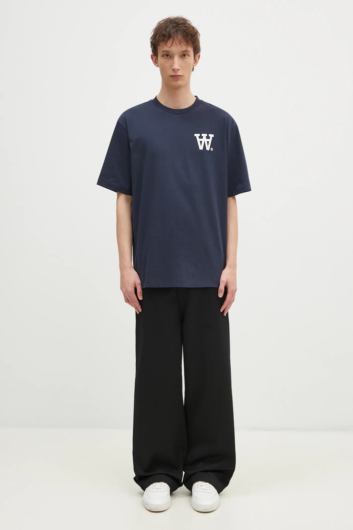 Wood Wood t-shirt in cotone Asa Not To Be Trusted GOTS 10325706.2222 blu navy