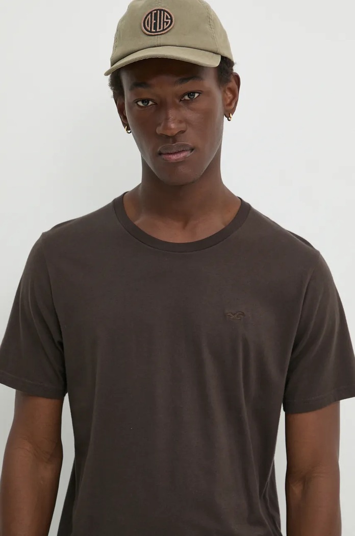 Odzież Hollister Co. t-shirt bawełniany KI324.4151.440 brązowy