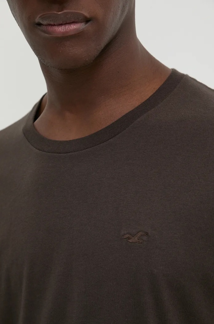 Hollister Co. t-shirt bawełniany brązowy KI324.4151.440