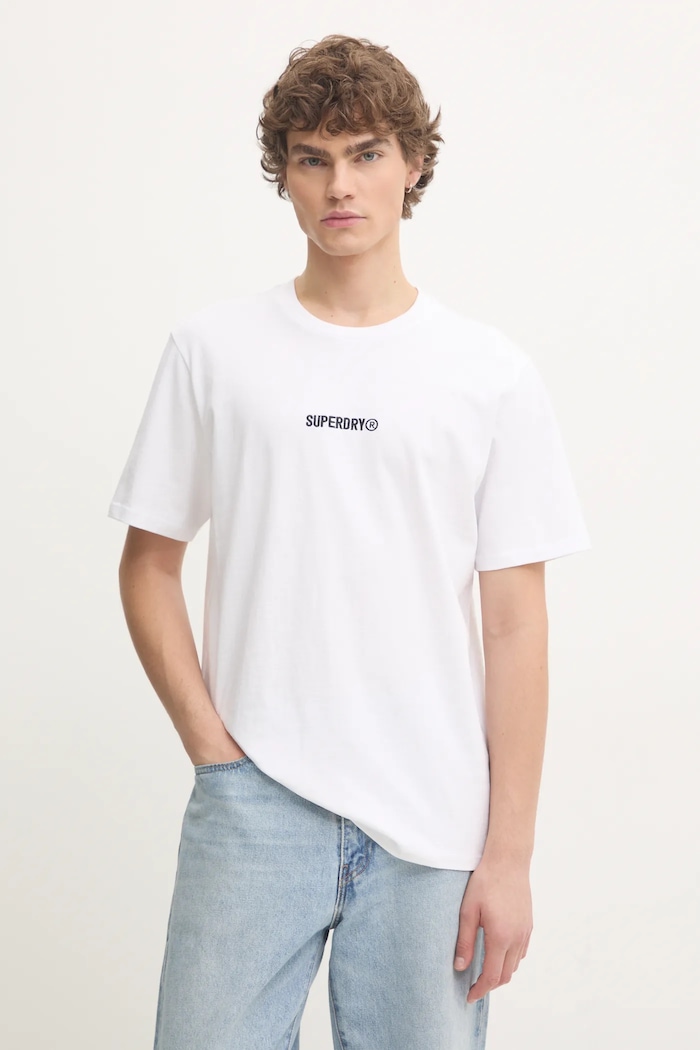 Pamučna majica Superdry pamuk bijela M1012028A.T7X