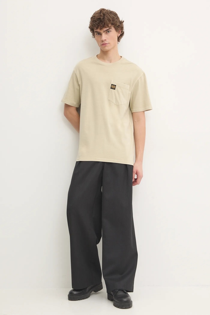 Bombažna kratka majica Superdry M1012079A.2LH bež AW24