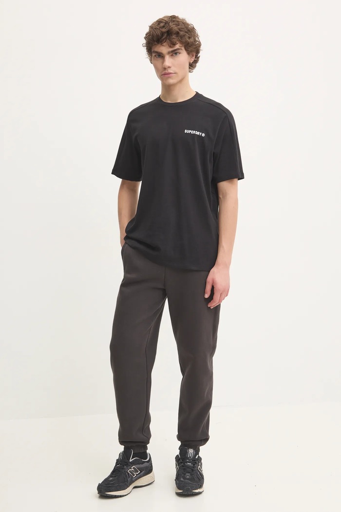 Bombažna kratka majica Superdry M1012083A.02A črna AW24
