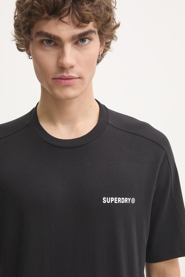 Bombažna kratka majica Superdry črna M1012083A.02A