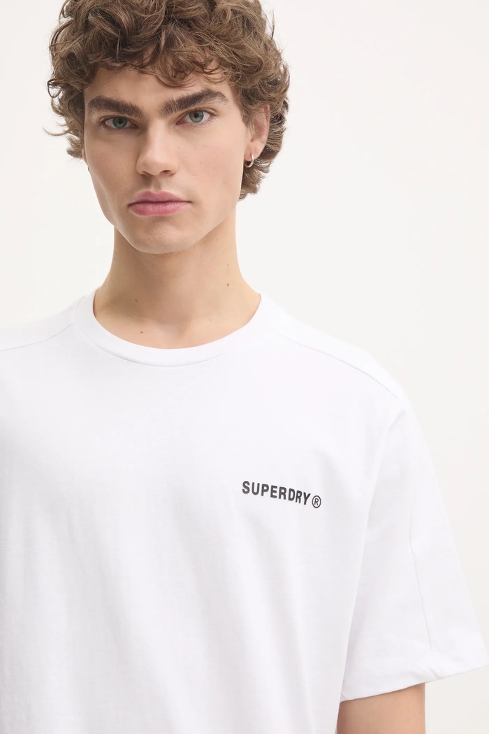 Superdry pamut póló fehér M1012083A.T7X