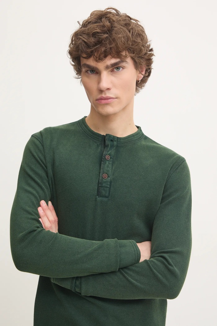 Bavlněné tričko s dlouhým rukávem Superdry zelená M6010845A.27E