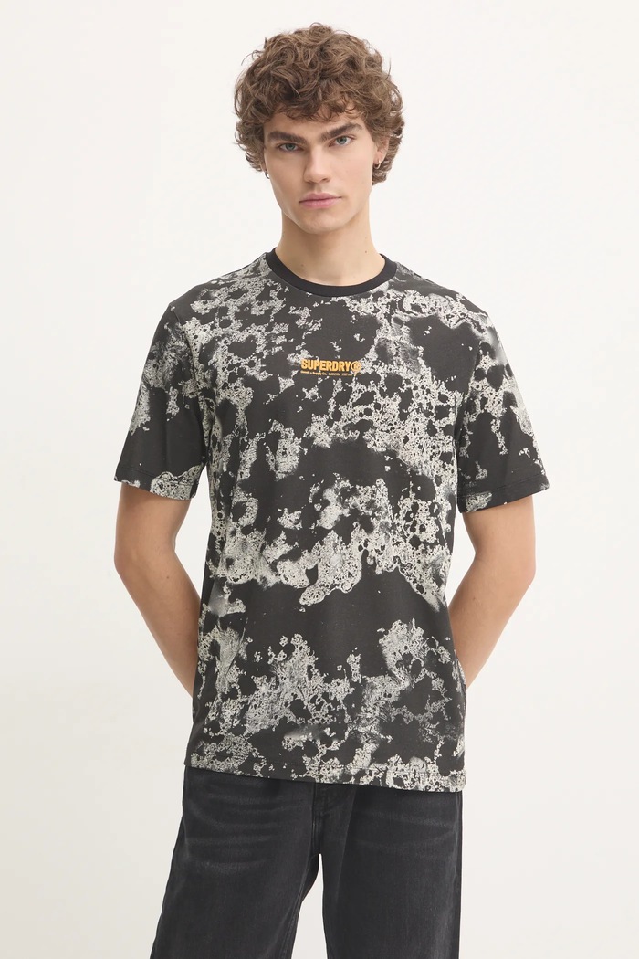 Pamučna majica Superdry pamuk crna M1012034A.D7X