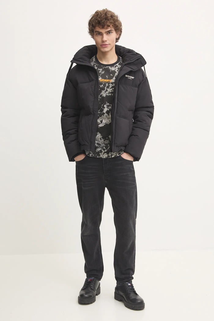 Pamučna majica Superdry M1012034A.D7X crna AW24