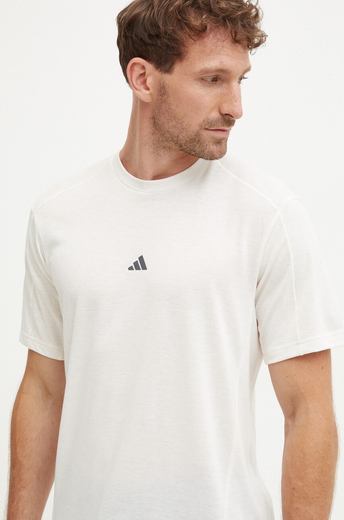 Majica kratkih rukava za trening adidas Performance Yoga bež IX9054