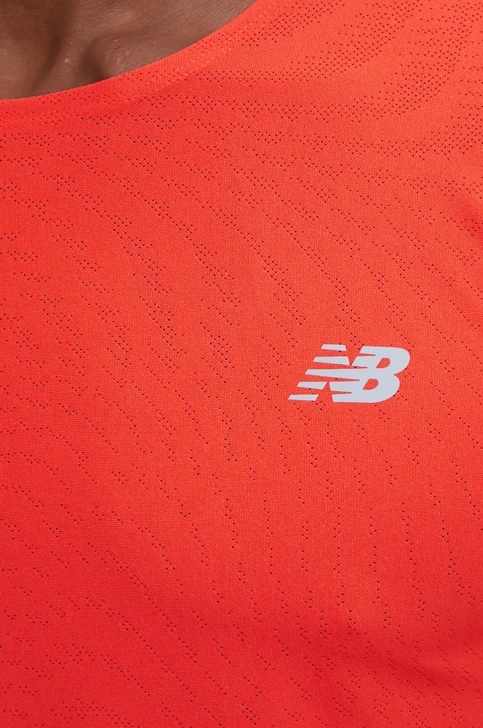 New Balance t-shirt do biegania Athletics Jacquard MT41281NEF czerwony