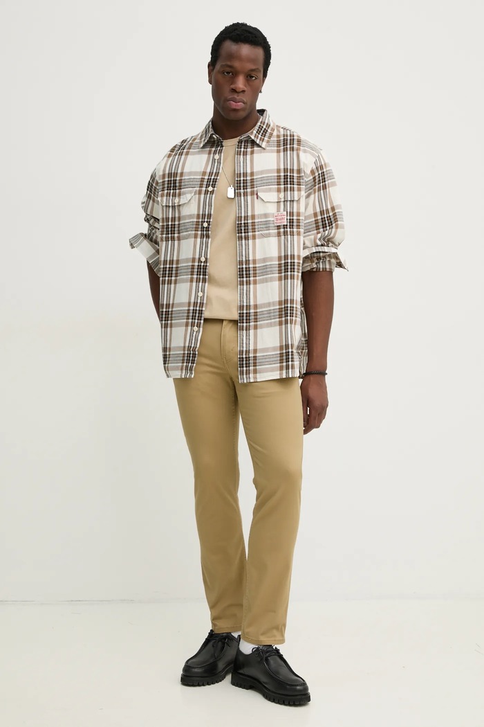 Bavlnené tričko Levi's A3756 béžová SS25