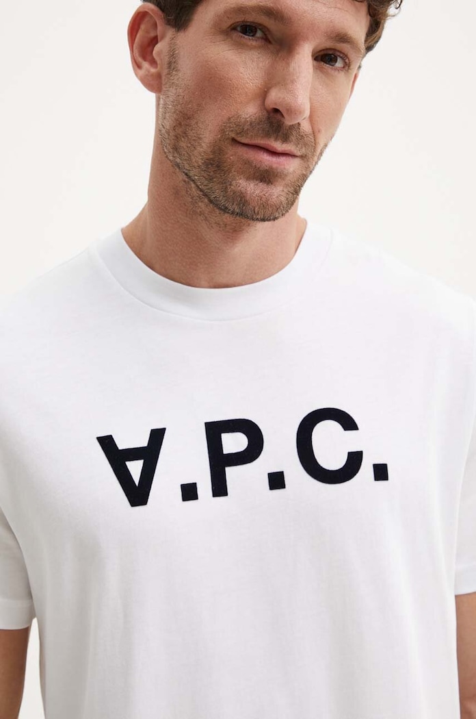 Pamučna majica A.P.C. t-shirt standard grand vpc GOTS COHBM.M26384 bijela AW24