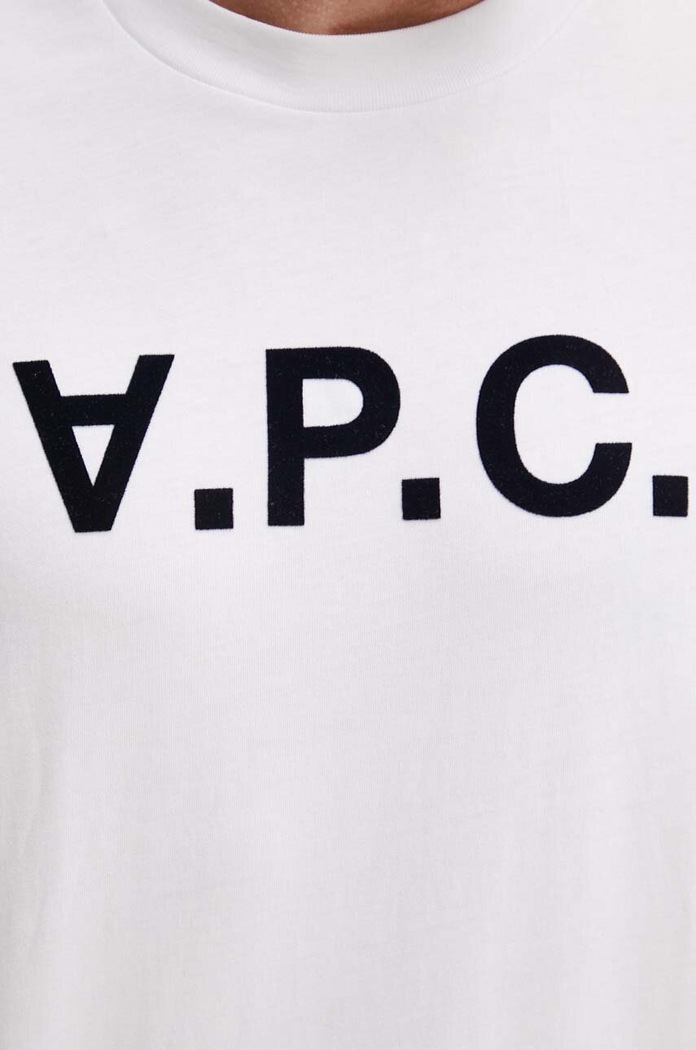 Pamučna majica A.P.C. t-shirt standard grand vpc GOTS bijela COHBM.M26384