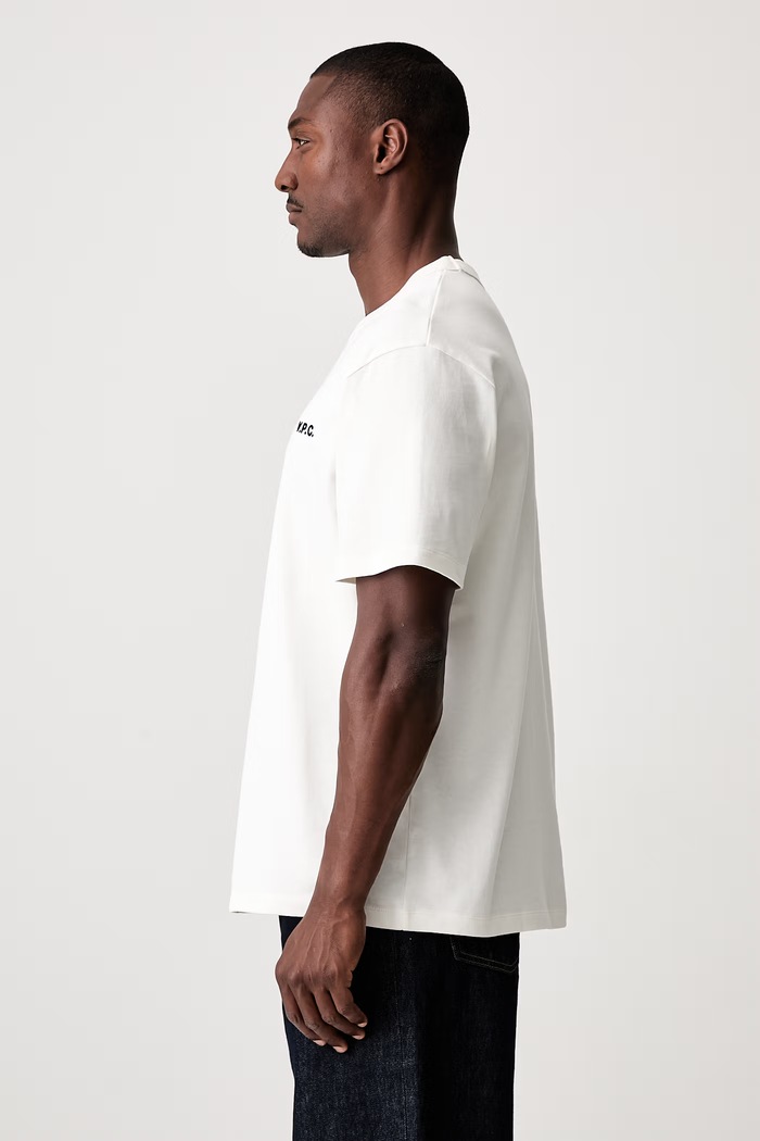 A.P.C. T-shirt męski bawełniany t-shirt boxy petit vpc beżowy COHBQ.H26391