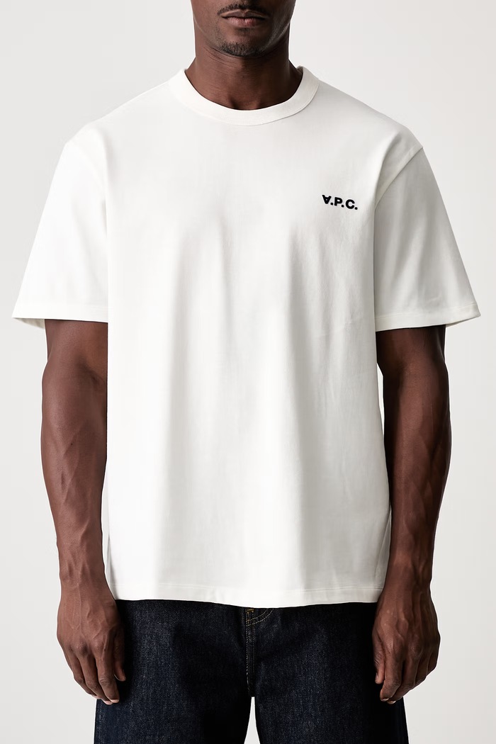 A.P.C. T-shirt męski bawełniany t-shirt boxy petit vpc COHBQ.H26391 beżowy