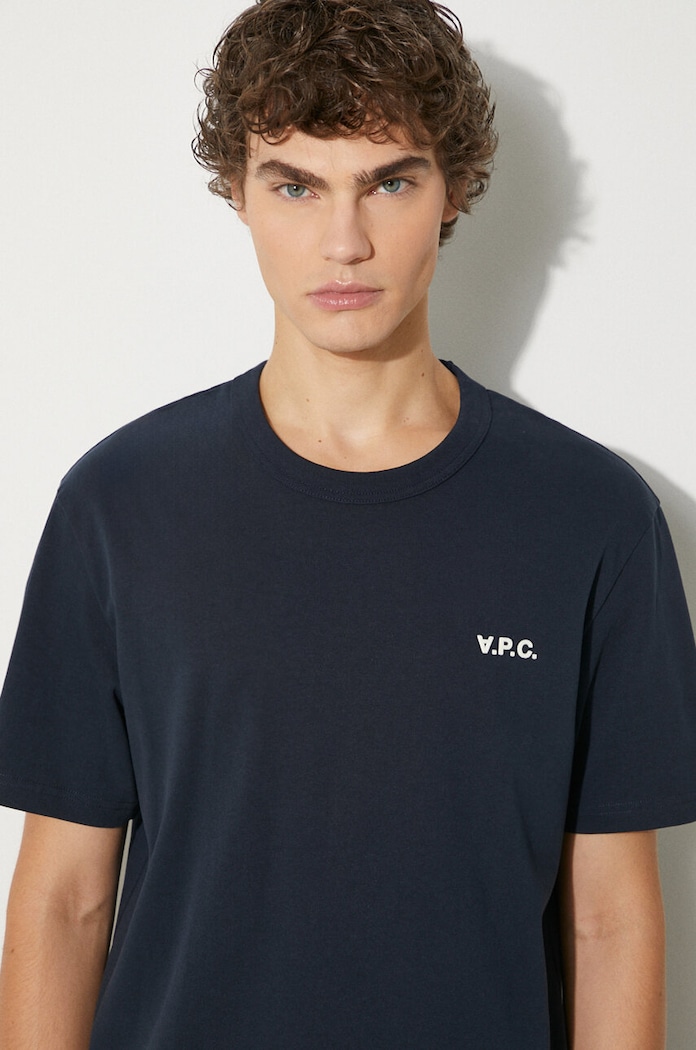 A.P.C. cotton t-shirt boxy petit vpc COHBQ.H26391 navy