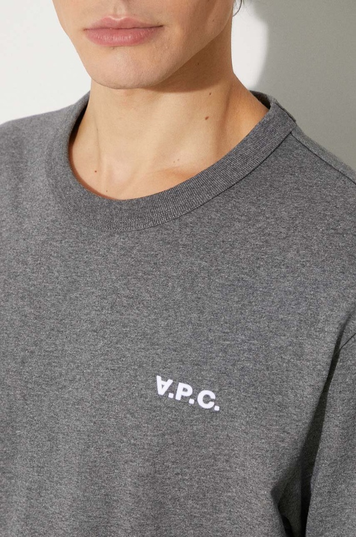 Хлопковая футболка A.P.C. t-shirt boxy petit vpc COHBQ.H26391 серый