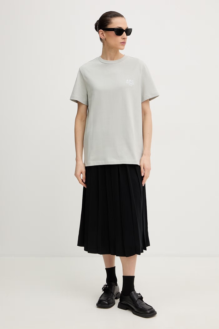 Βαμβακερό μπλουζάκι A.P.C. standard rue madame GOTS COHBU.M26388 πράσινο SS26