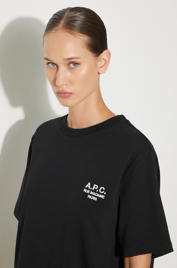 Бавовняна футболка A.P.C. standard rue madame GOTS COHBU.M26388 чорний