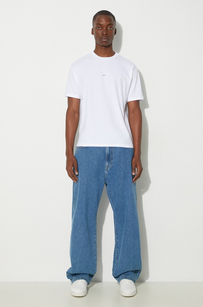 A.P.C. cotton t-shirt boxy micro logo GOTS COHBW.H26386 white AW24