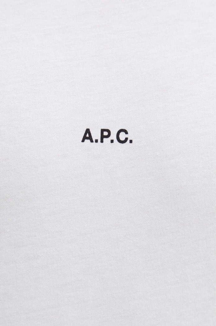 A.P.C. t-shirt bawełniany t-shirt boxy micro logo GOTS COHBW.H26386 biały